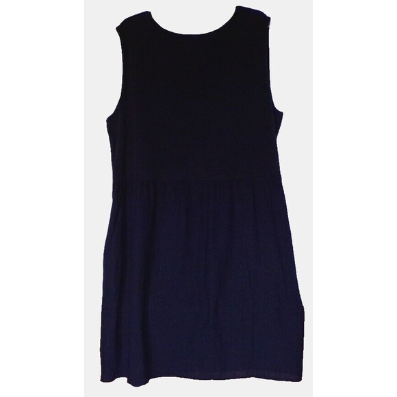 Cynthia Rowley Navy Blue Linen A Line Pieced Sleeveless Dress Plus Size 3X - Picture 2 of 2